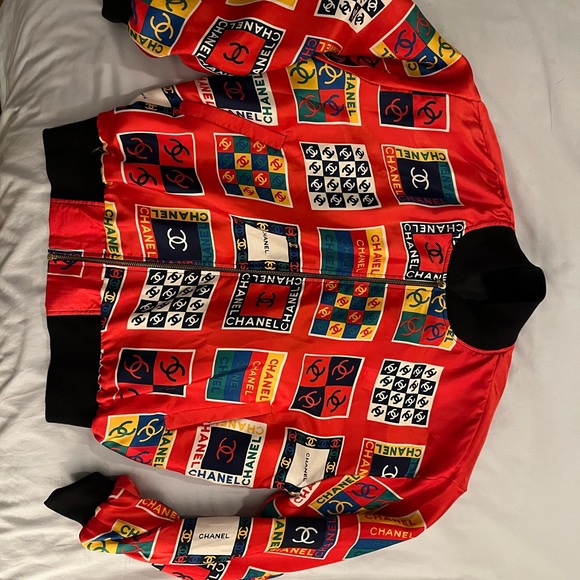 Faux 100% silk vintage bomber - Picture 1 of 8